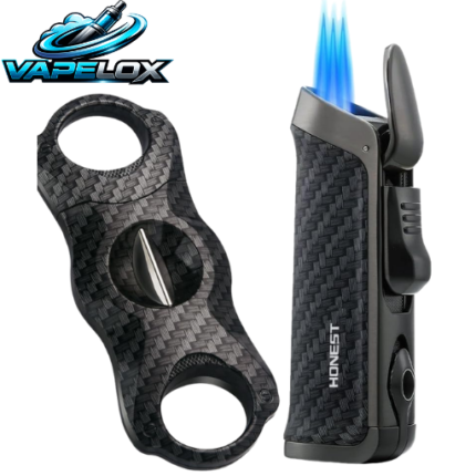 4 in 1 Cigar Lighter Quad Jet Torch with V Cutter and Punch UAE