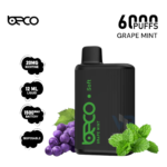 BECO Soft 6000 Puffs Disposable Vape Grape Mint 20MG Mesh Coil Vape Dubai UAE
