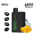 BECO Soft 6000 Puffs Disposable Vape Mango Ice 20MG Mesh Coil Vape Dubai UAE