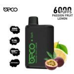 BECO Soft 6000 Puffs Disposable Vape Passion Fruit Lemon 20MG Mesh Coil Vape Dubai UAE