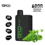 BECO Soft 6000 Puffs Disposable Vape Premium Menthol 20MG Mesh Coil Vape Dubai UAE