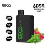 BECO Soft 6000 Puffs Disposable Vape Raspberry Mint 20MG Mesh Coil Vape Dubai UAE