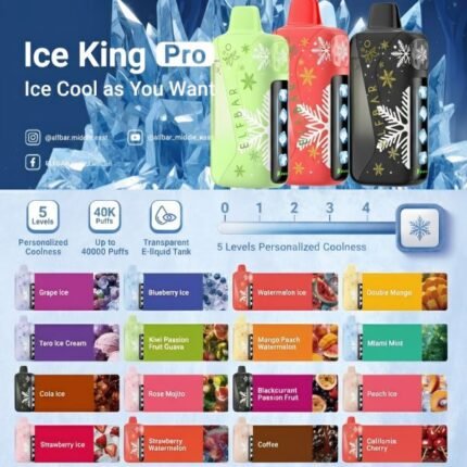 Elfbar Ice King Pro Cola Ice 40000 Puffs Disposable Vape 5 Percent Nicotine Dubai UAE