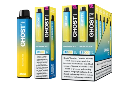 Ghost Pro Banana Ice 3500 Puffs Disposable Vape 2 Percent Nicotine Dubai UAE