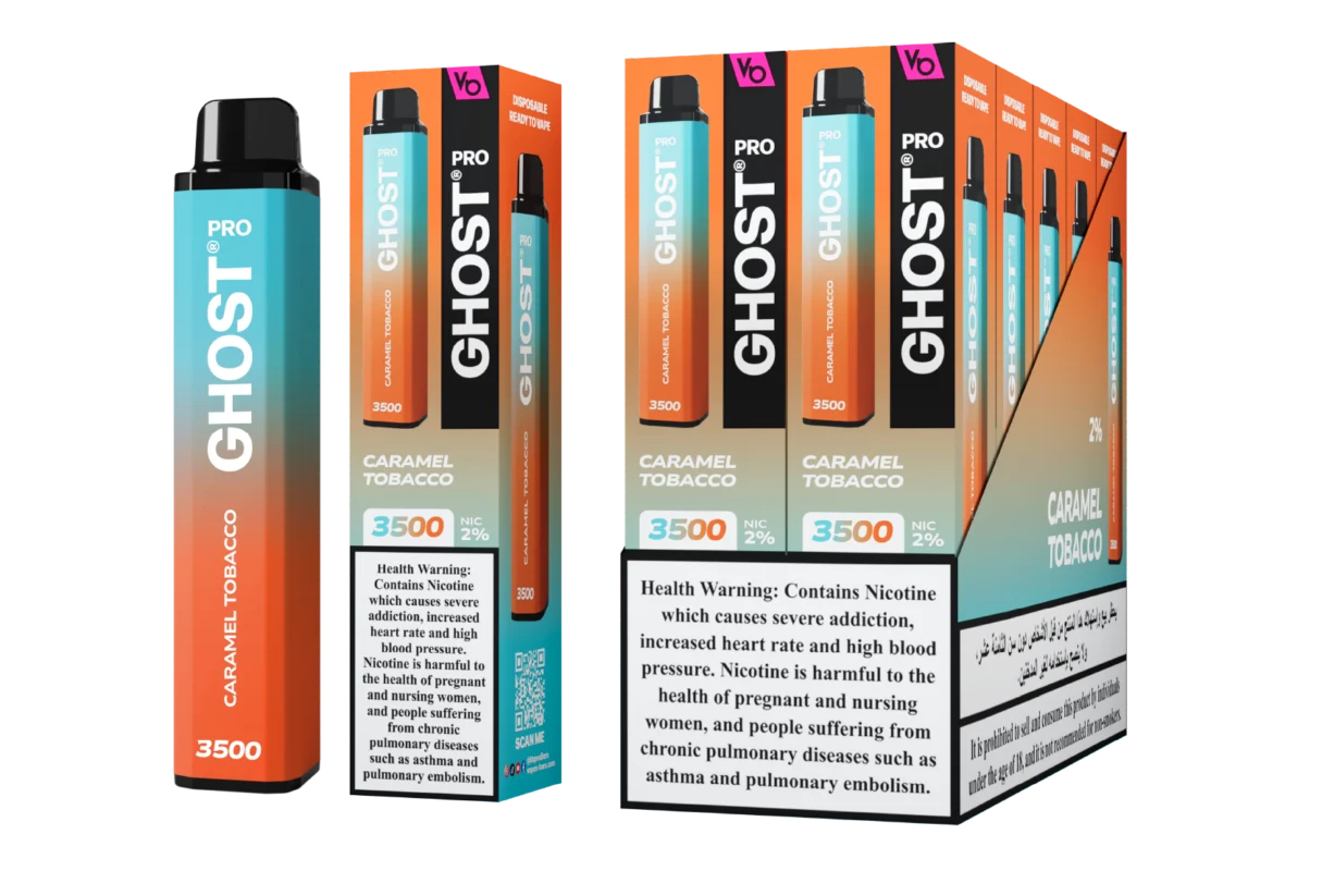 Ghost Pro Caramel Tobacco 3500 Puffs Disposable Vape 2 Percent Nicotine Dubai UAE