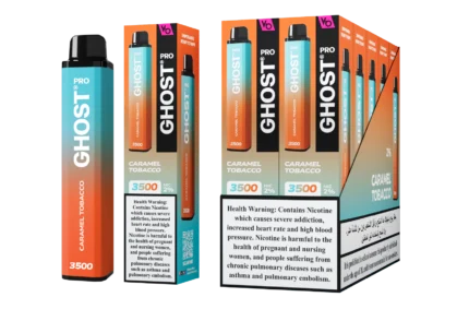 Ghost Pro Caramel Tobacco 3500 Puffs Disposable Vape 2 Percent Nicotine Dubai UAE