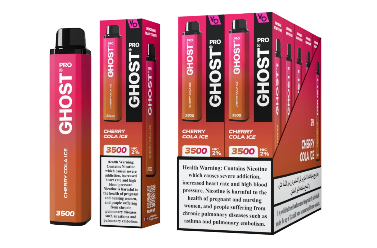 Ghost Pro Cherry Cola Ice 3500 Puffs Disposable Vape 2 Percent Nicotine Dubai UAE