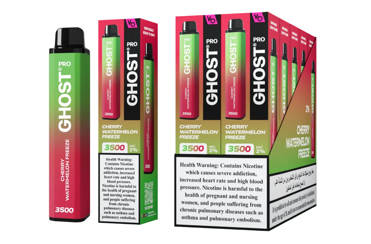Ghost Pro Cherry Watermelon Freeze 3500 Puffs Disposable Vape 2 Percent Nicotine Dubai UAE