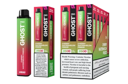 Ghost Pro Cherry Watermelon Freeze 3500 Puffs Disposable Vape 2 Percent Nicotine Dubai UAE