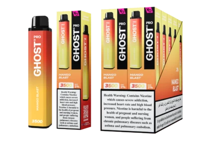 Ghost Pro Mango Blast 3500 Puffs Disposable Vape 2 Percent Nicotine Dubai UAE