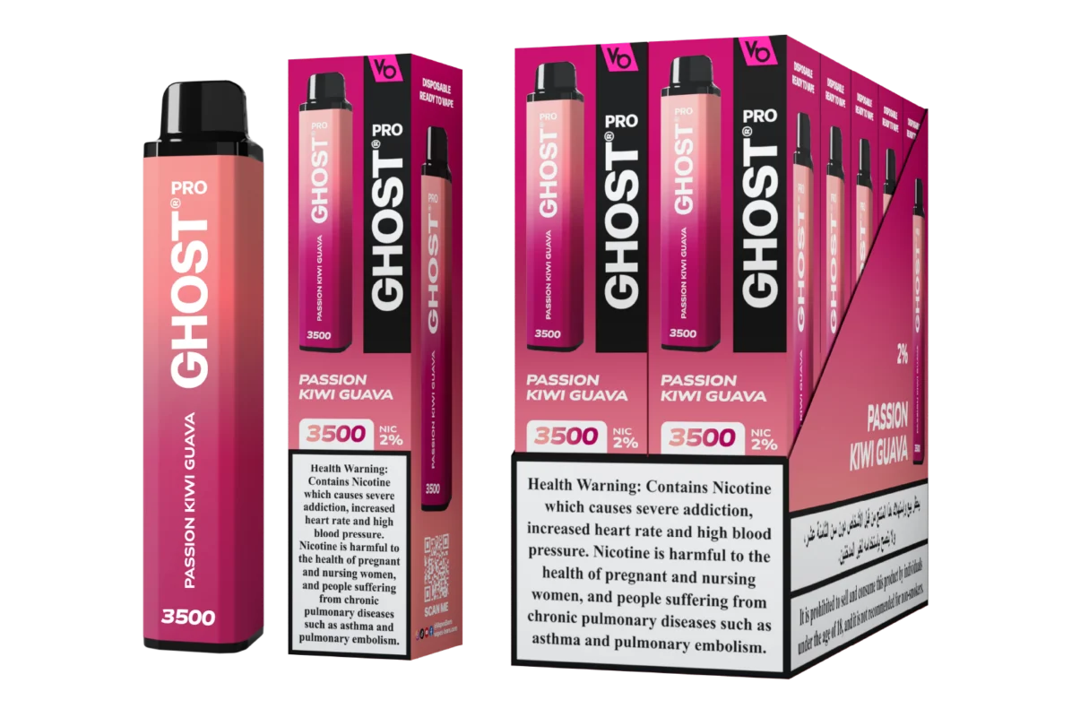 Ghost Pro Kiwi Passion Fruit Guava 3500 Puffs Disposable Vape 2 Percent Nicotine Dubai UAE
