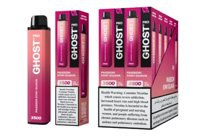 Ghost Pro Kiwi Passion Fruit Guava 3500 Puffs Disposable Vape 2 Percent Nicotine Dubai UAE