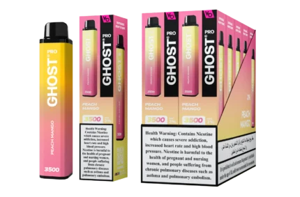 Ghost Pro Peach Mango 3500 Puffs Disposable Vape 2 Percent Nicotine Dubai UAE