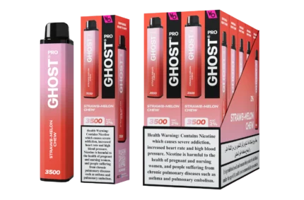 Ghost Pro Strawb Melon Chew 3500 Puffs Disposable Vape 2 Percent Nicotine Dubai UAE