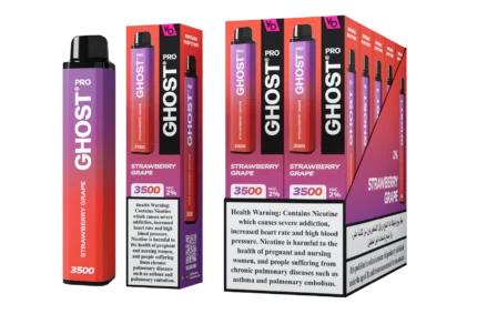 Ghost Pro Strawberry Grape 3500 Puffs Disposable Vape 2 Percent Nicotine Dubai UAE