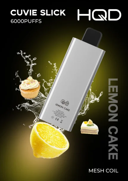 HQD Cuvie Slick 6000 Puffs Lemon Cake Disposable Vape 2 Percent Nicotine Dubai UAE