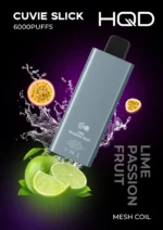 HQD Cuvie Slick 6000 Puffs Lime Passion Fruit Disposable Vape 2 Percent Nicotine Dubai UAE