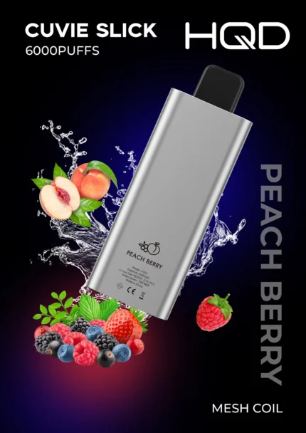 HQD Cuvie Slick 6000 Puffs Peach Berry Disposable Vape 2 Percent Nicotine Dubai UAE