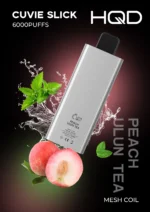 HQD Cuvie Slick 6000 Puffs Peach Oolong Tea Disposable Vape 2 Percent Nicotine Dubai UAE