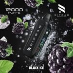 Rif Bar Turbo X Slim 12000 Puffs Black Ice Disposable Vape 5% Nicotine Vape Lox Dubai UAE