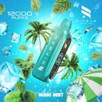 Rif Bar Turbo X Slim 12000 Puffs Miami Mint Disposable Vape 5% Nicotine Vape Lox Dubai UAE