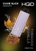HQD Cuvie Slick 6000 Puffs Vanilla Tobacco Disposable Vape 2 Percent Nicotine Dubai UAE