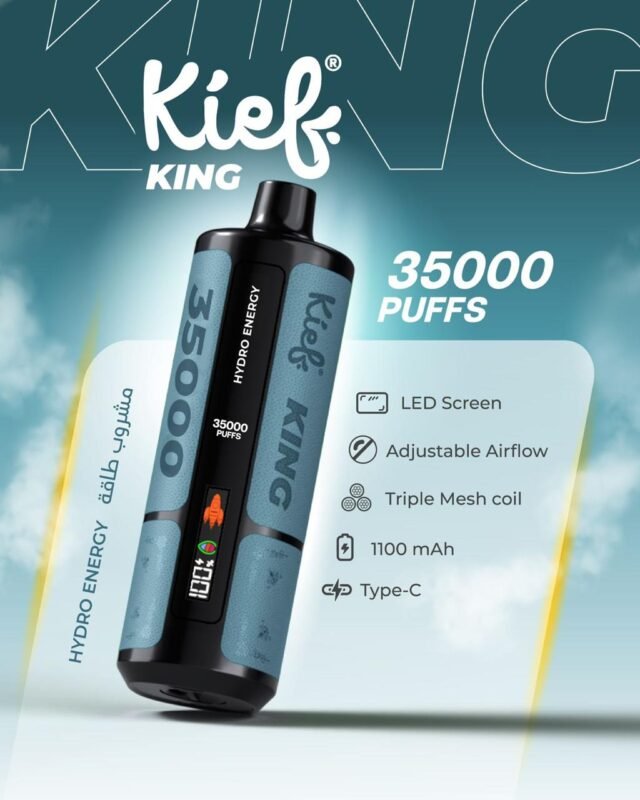 Kief King 35000 Puffs Disposable Vape Hydro Energy Flavor 3mg Rechargeable Vape Dubai UAE