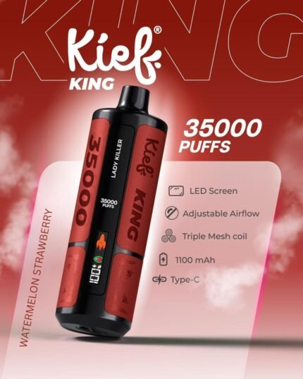 Kief King 35000 Puffs Disposable Vape Strawberry Watermelon Flavor 3mg Rechargeable Vape Dubai UAE
