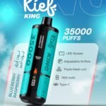 Kief King 35000 Puffs Disposable Vape Blueberry Raspberry Flavor 3mg Rechargeable Vape Dubai UAE