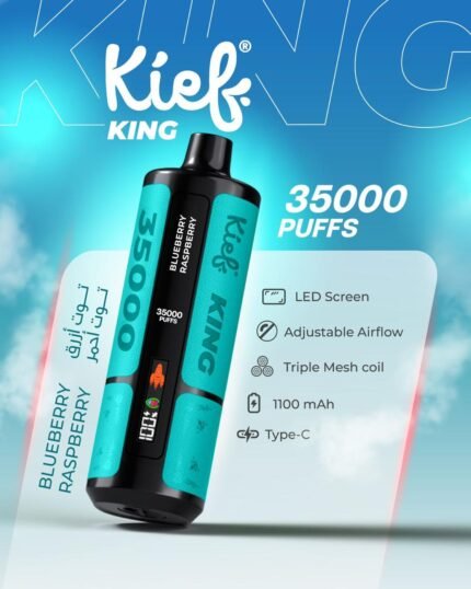 Kief King 35000 Puffs Disposable Vape Blueberry Raspberry Flavor 3mg Rechargeable Vape Dubai UAE