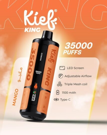 Kief King 35000 Puffs Disposable Vape Mango Flavor 3mg Rechargeable Vape Dubai UAE