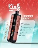 Kief King 35000 Puffs Disposable Vape Peach Ice Flavor 3mg Rechargeable Vape Dubai UAE
