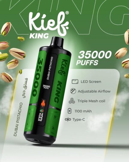 Kief King 35000 Puffs Disposable Vape Dubai Pistachio Flavor 3mg Rechargeable Vape Dubai UAE