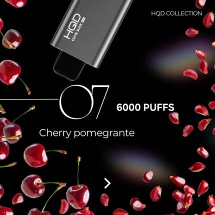 HQD Cuvie Slick 6000 Puffs Cherry Pomegranate Disposable Vape 2 Percent Nicotine Dubai UAE