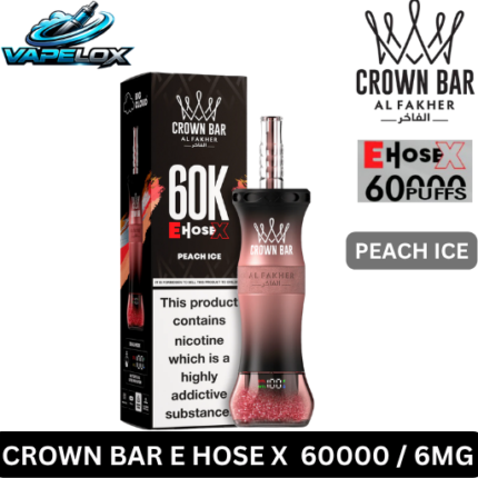 Al Fakher Crown Bar EHOSE X 60000 Peach Ice Disposable Vape Vape Lox Dubai UAE