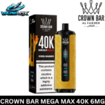 Crown Bar Mega Max Cool Mango Disposable Vape 40000 Puffs Vape Lox Dubai UAE