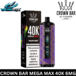 Crown Bar Mega Max Grape Mint Disposable Vape Al Fakher Vape Lox Dubai UAE