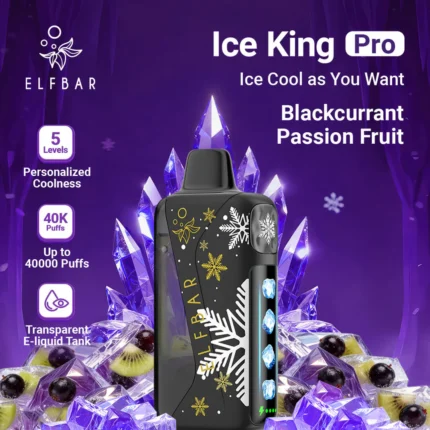 Elfbar Ice King Pro Blackcurrant Passion Fruit 40000 Puffs Disposable Vape UAE Dubai