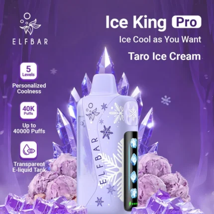 Elfbar Ice King Pro Taro Ice Cream 40000 Puffs Disposable Vape Dubai UAE