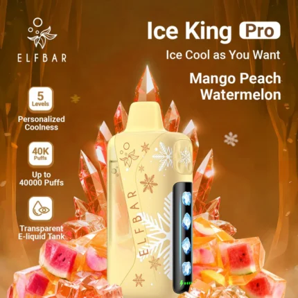 Elfbar Ice King Pro Mango Peach Watermelon 40000 Puffs Disposable Vape Dubai UAE