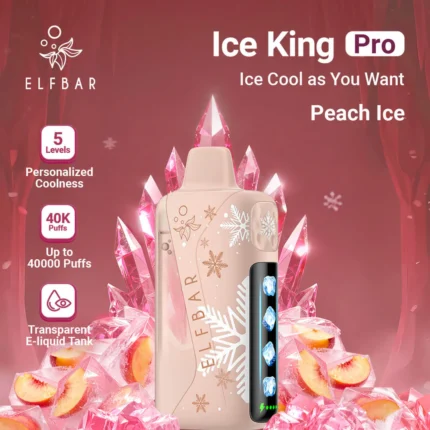 Elfbar Ice King Pro Peach Ice 40000 Puffs Disposable Vape Dubai UAE