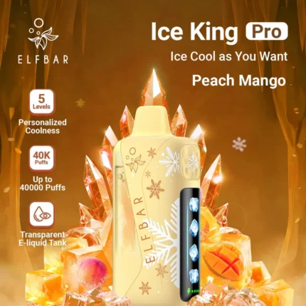 Elfbar Ice King Pro Peach Mango 40000 Puffs Disposable Vape Dubai UAE