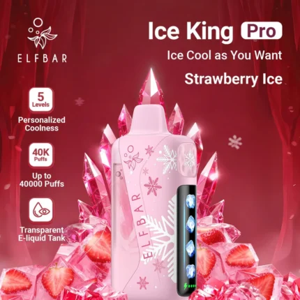 Elfbar Ice King Pro Strawberry Ice 40000 Puffs Disposable Vape Dubai UAE