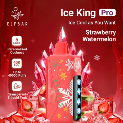 Elfbar Ice King Pro Strawberry Watermelon 40000 Puffs Disposable Vape Dubai UAE
