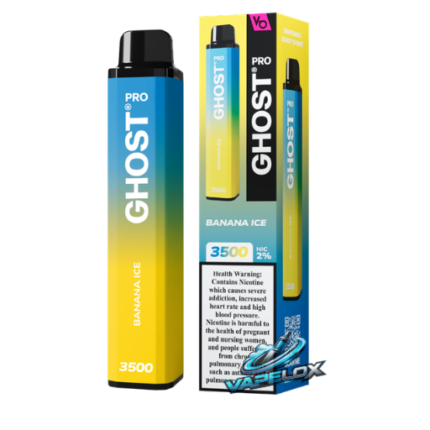 Ghost Pro Banana Ice 3500 Puffs Disposable Vape 2 Percent Nicotine Dubai UAE