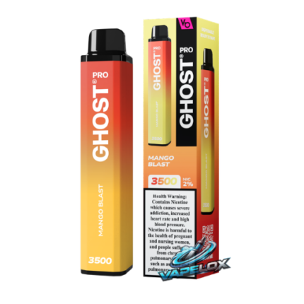 Ghost Pro Mango Blast 3500 Puffs Disposable Vape 2 Percent Nicotine Dubai UAE