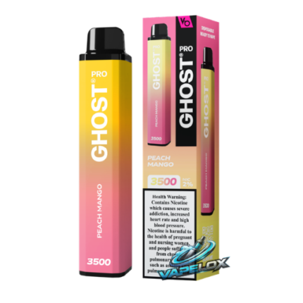 Ghost Pro Peach Mango 3500 Puffs Disposable Vape 2 Percent Nicotine Dubai UAE