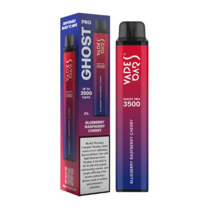 Ghost Pro Blueberry Raspberry Cherry 3500 Puffs Disposable Vape 2 Percent Nicotine Dubai UAE