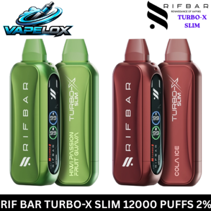 Rif Bar Turbo X Slim 12000 Puffs Disposable Vape 5% Nicotine Vape Lox Dubai UAE
