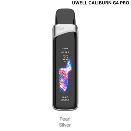 Uwell Caliburn G4 Pro Pod Kit Pearl Silver stylish vape device